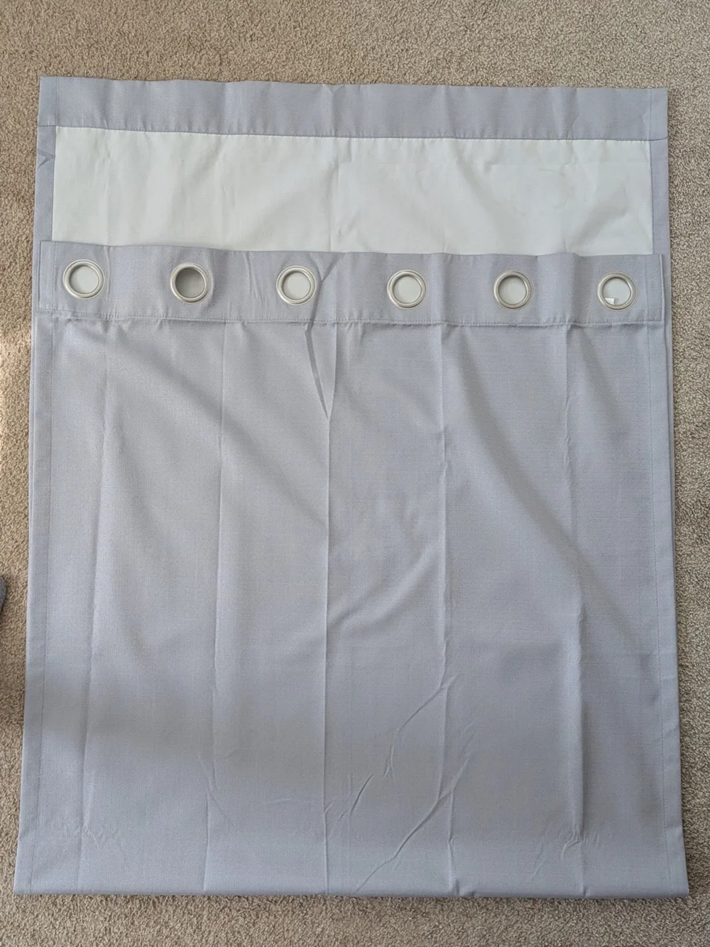Light Gray Grommet Top Curtain 2-Panels